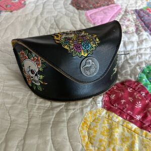 Ed Hardy Embroidered Vintage Tattoo Eyewear Case CASE ONLY